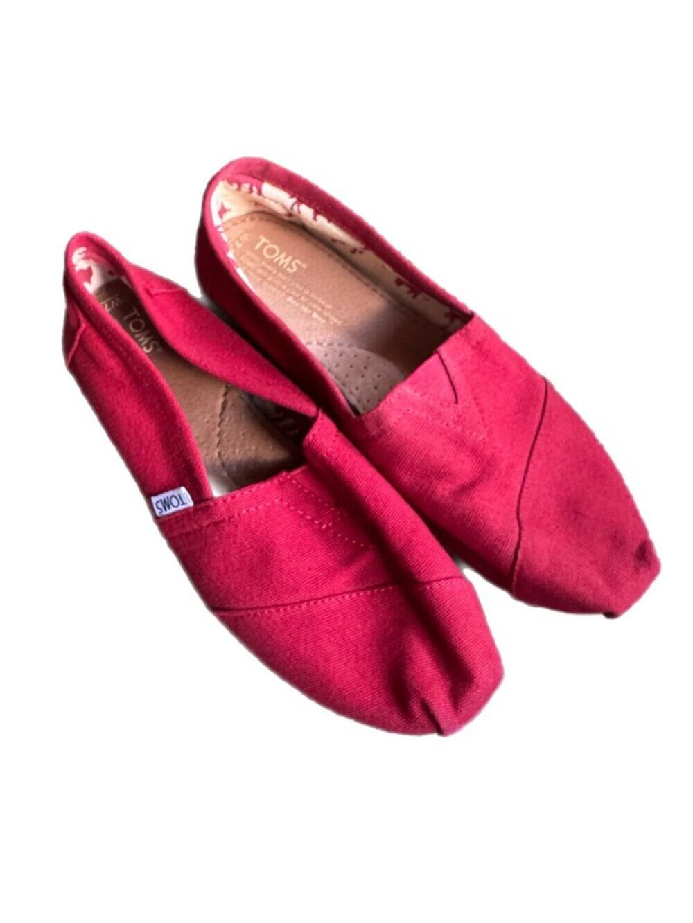 TOMS Women's Alpargata Canvas Slip On Red Sz 7.5